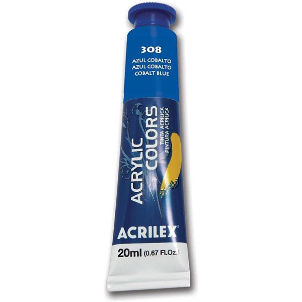 Tinta Acrílica ACRYLIC Colors 20ML Azul Cobalto - Caixa com 6 Unidades