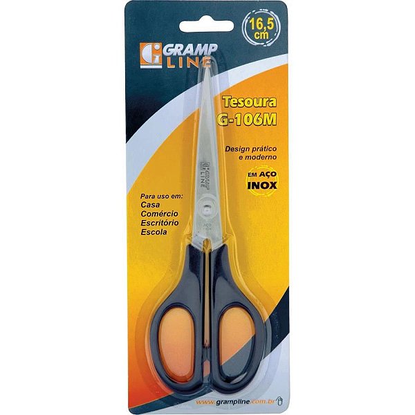 Tesoura G-106M INOX Cabo Preto 16,5CM