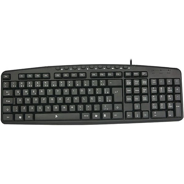 Teclado USB Office Multimídia com Fio