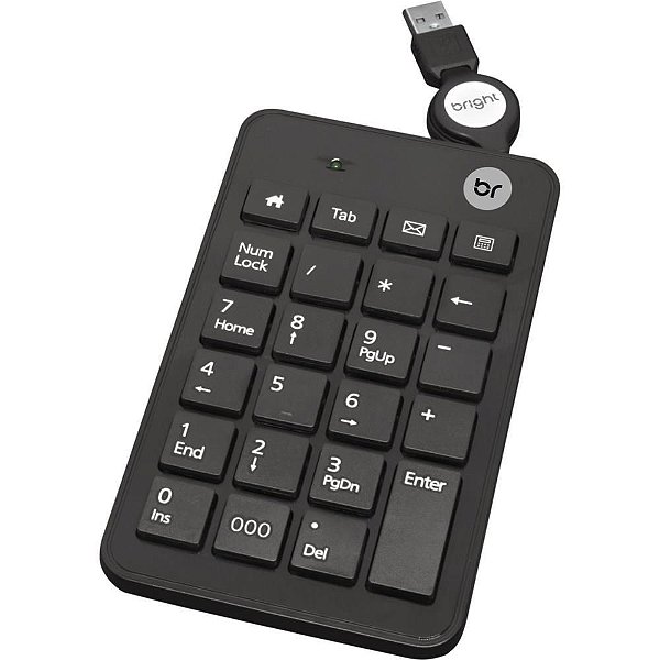 Teclado Mini USB Numérico Retrátil 23TC Preto