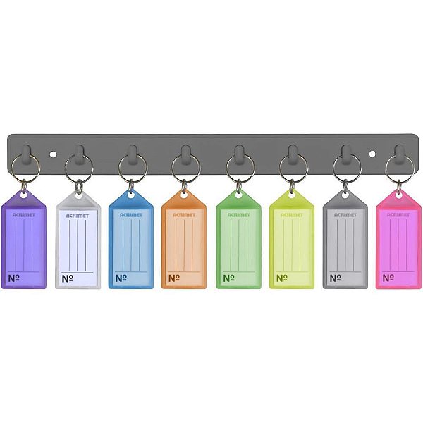 Suporte para Chaves Organizador com 8 Chaveiros e Etiquetas