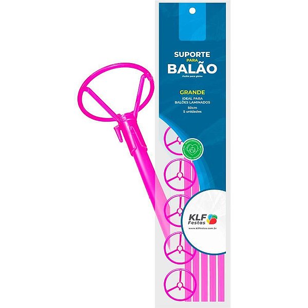Suporte para Balão Rosa 50CM Pacote com 05