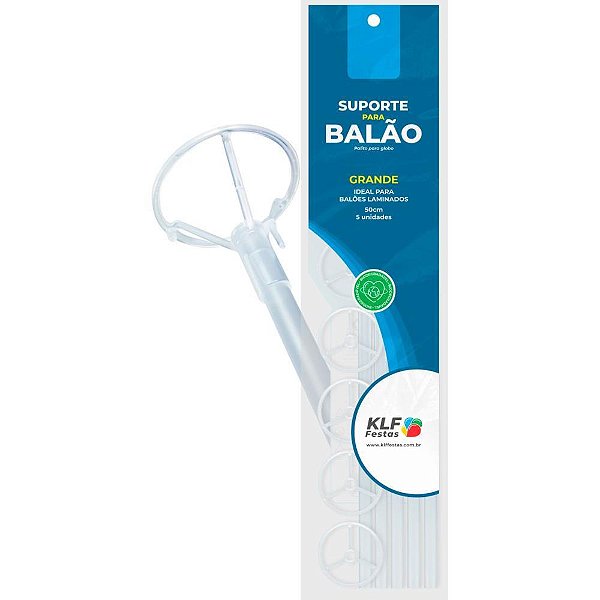 Suporte para Balão Cristal 50CM Pacote com 05