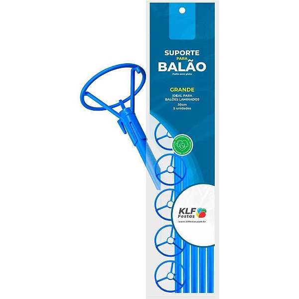 Suporte para Balão Azul Franca 50CM Pacote com 05