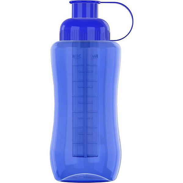 Squeeze com Tubo de Gelo 600ML Azul - Homeflex
