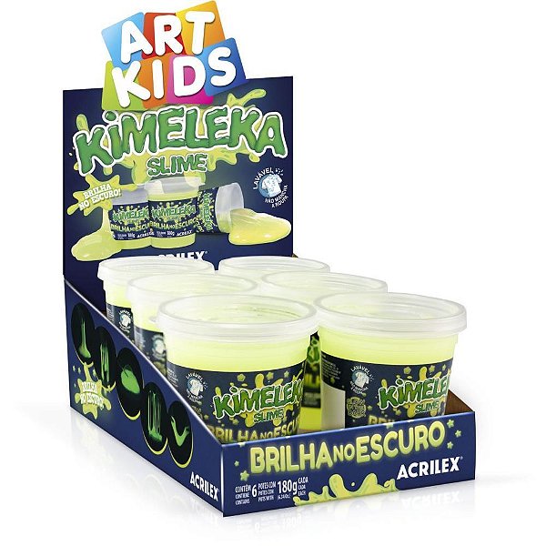 Slime Kimeleka GLOW IN THE DARK - Brilha NO Escuro - Display com 06
