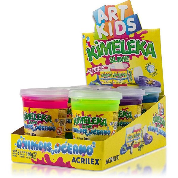 Slime Kimeleka Animais Oceano 180G - Caixa com 06