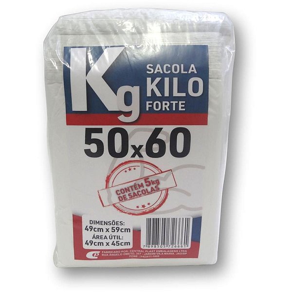 Sacola Plástica 50X60 com 520 Unidades Kilo Forte