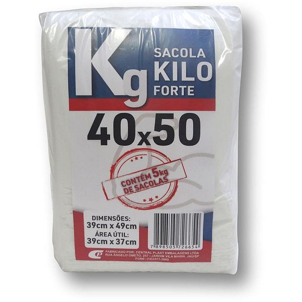 Sacola Plástica 40X50 com 750 Unidades Kilo Forte