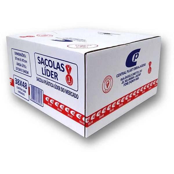 Sacola Plástica 38X48 com 1000 Unidades