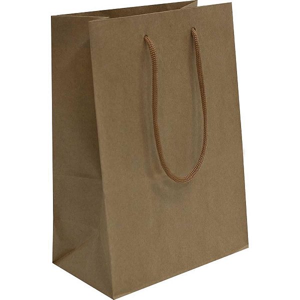 Sacola para Presente Lisa KRAFT 24X32X10CM com Cordão - Pacote com 25 Unidades