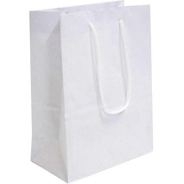 Sacola para Presente Lisa Branca 24X32X10CM – Pacote com 25 Unidades