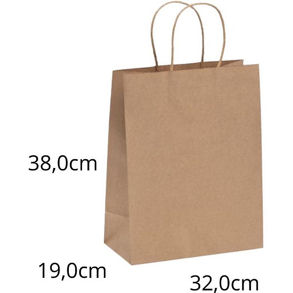 Sacola para Presente KRAFT GG 38X32X20CM – Pacote com 10 Unidades