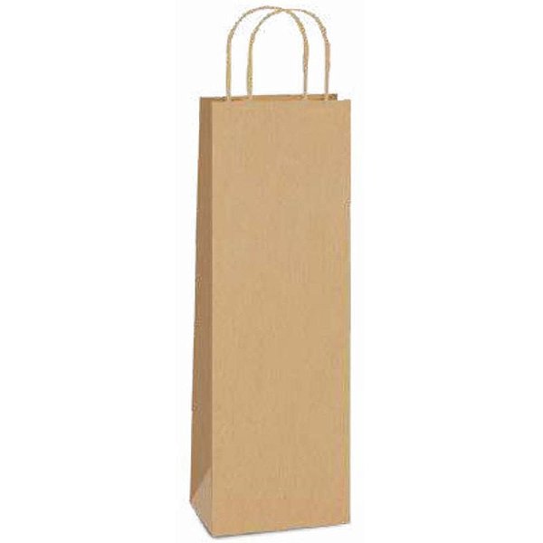 Sacola para Presente KRAFT Garrafa 35X13X8CM - Pacote com 10 Unidades