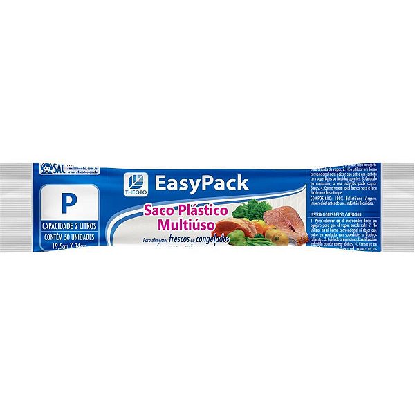 Saco Plástico em Bobina Multiuso P 19,5X34CM - 2KG