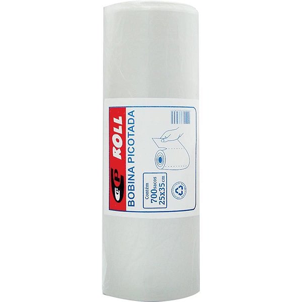 Saco Plástico em Bobina 25X35CM Picotado 2KG com 700 Unidades