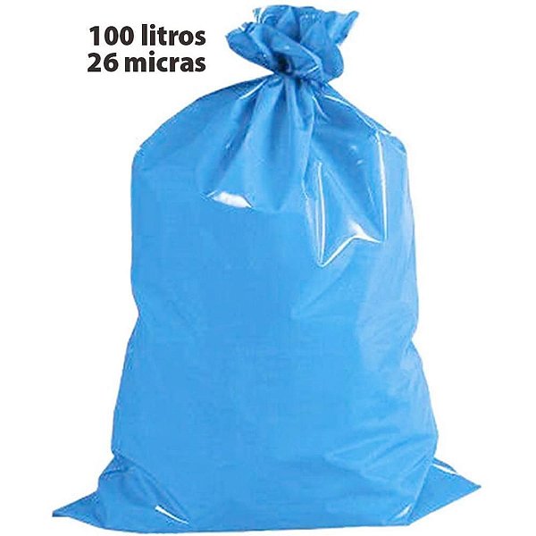 Saco para Lixo 100L Azul 26 Micras RLCOM 25