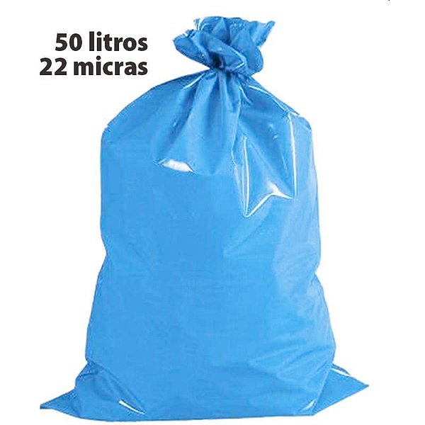 Saco para Lixo 050L Azul 22 Micras RLCOM 50