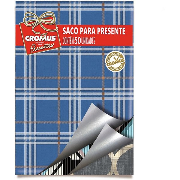 Saco Metalizado 60X90CM Masculino Sortido - Pacote com 25