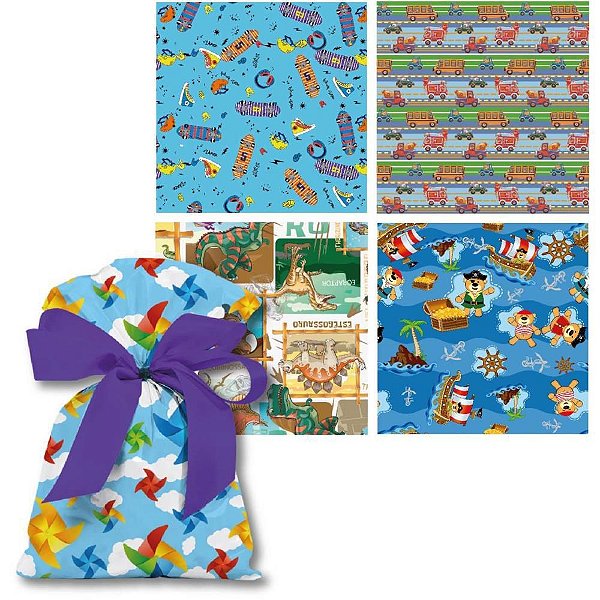 Saco Metalizado 60X90CM Infantil Masculino 58X89CM - Pacote com 25
