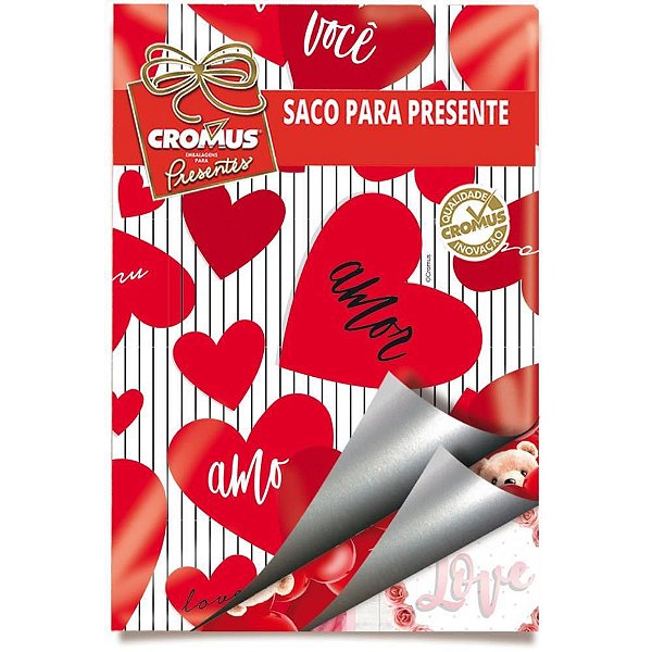Saco Metalizado 45X60CM Romântico MIX Sortidos PCT com 25