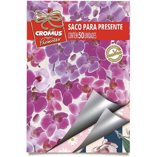 Saco Metalizado Pérolado Feminino 45X60CM – Pacote com 25 Unidades