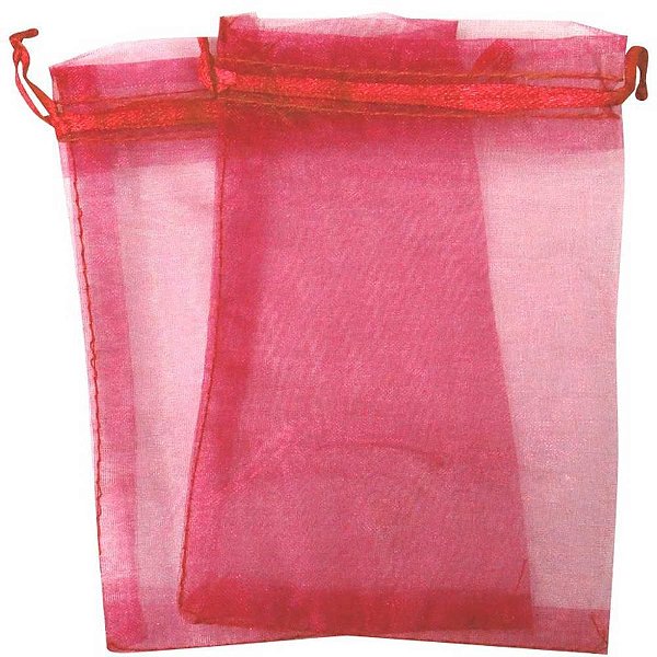 Saco de Organza Rosa Bebê 15X18CM Pacote com 10 Unidades