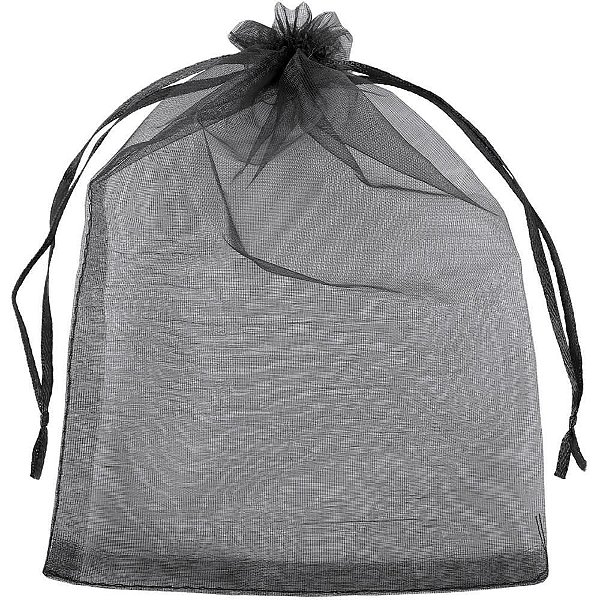 Saco de Organza Preto 14X20CM PCT com 10