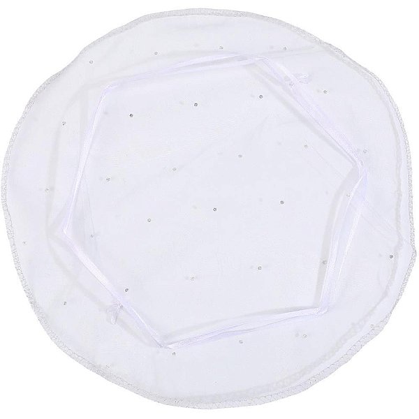Saco de Organza Branco Redondo 28X28CM PCT com 05