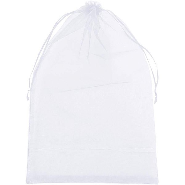 Saco de Organza Branco 20X40CM PCT com 05