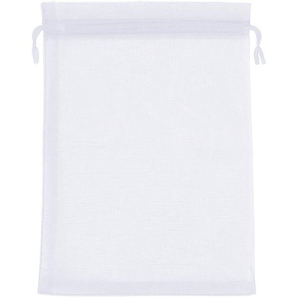 Saco de Organza Branco 14X20CM PCT com 10