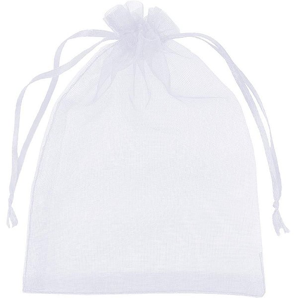 Saco de Organza Branco 10X15CM PCT com 10