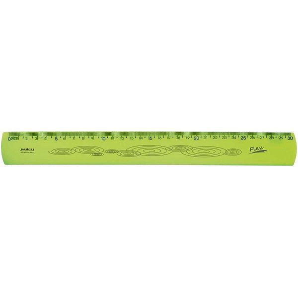 Régua Mole Neon Flexível 30CM Amarela PCT com 10