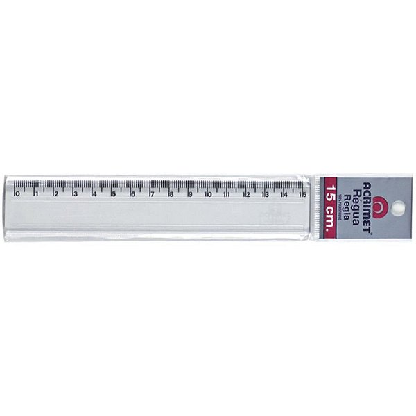 Fita Dupla Face Fixa PRO Espuma 19MM X 5M e Régua de Poliestireno Transparente 15CM - Caixa com 24