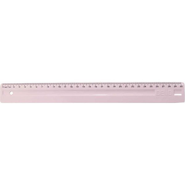 Régua de Poliestireno Serena 30CM Rosa Pastel Caixa com 24