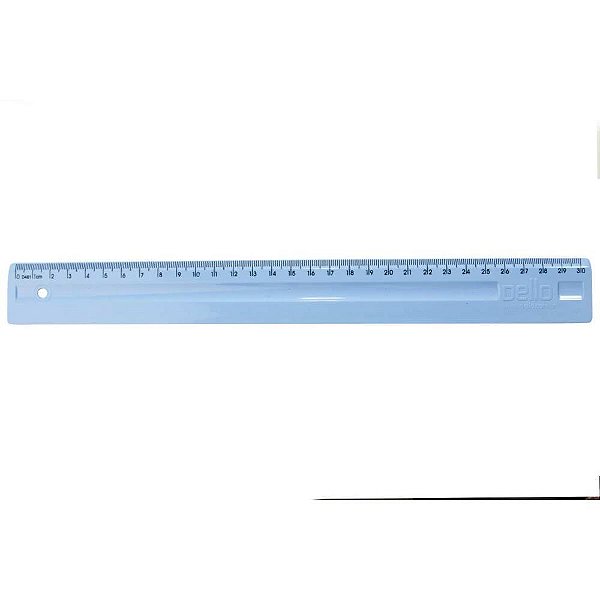 Régua de Poliestireno Serena 30CM Azul Pastel CX com 24