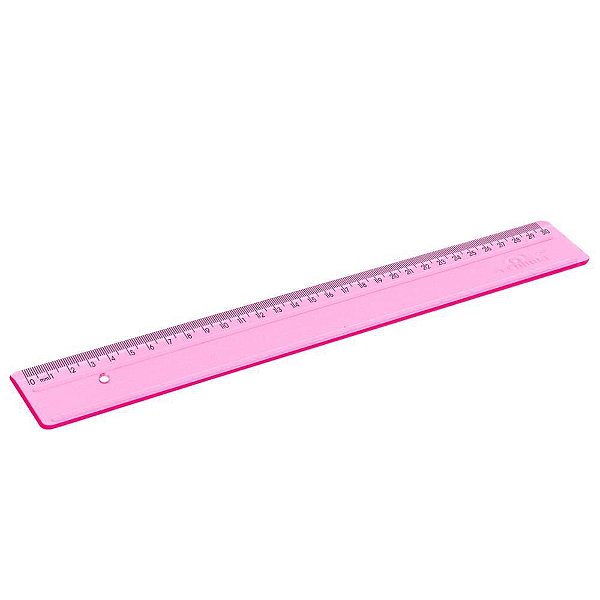 Régua de Poliestireno Rosa 30CM CX com 24