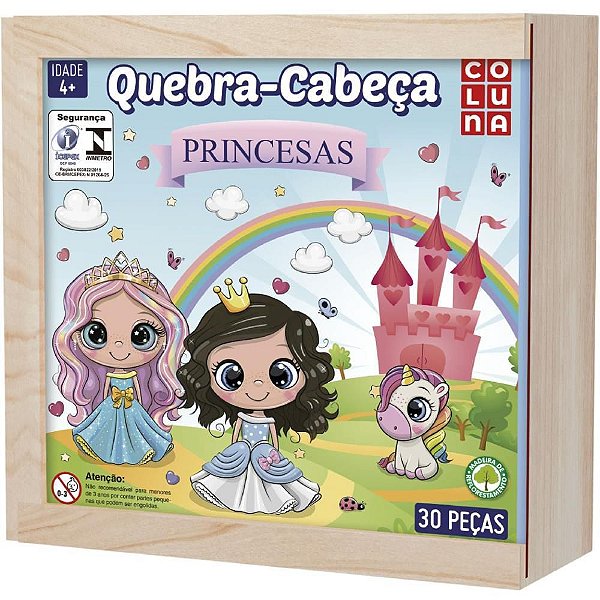 QUEBRA-CABEÇA de Madeira Princesas 30 Peças