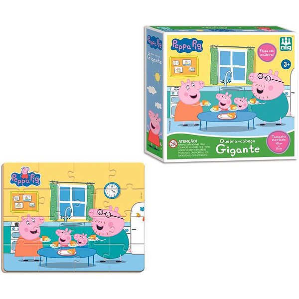 QUEBRA-CABEÇA Madeira Peppa PIG Gigante 16 PCS