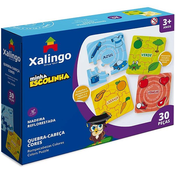 QUEBRA-CABEÇA Madeira 4 Cores Minha Escolha 30 Peças