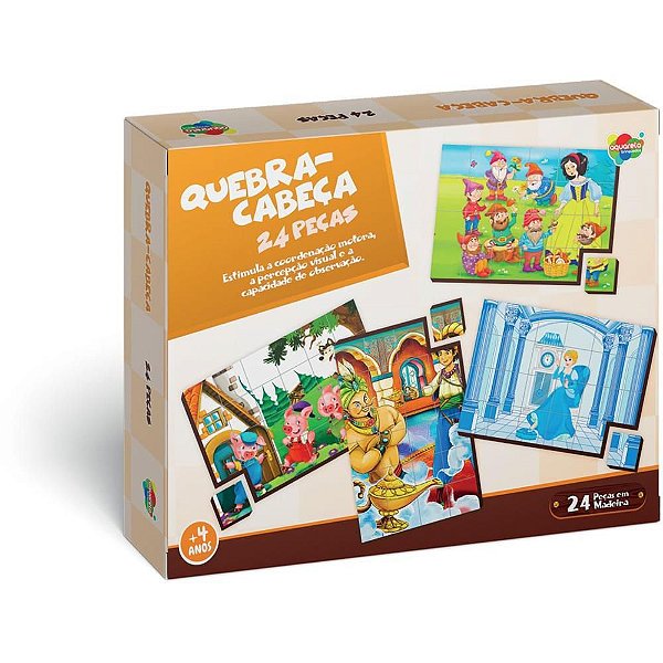 QUEBRA-CABEÇA Madeira 3 Porquinhos 24 PCS
