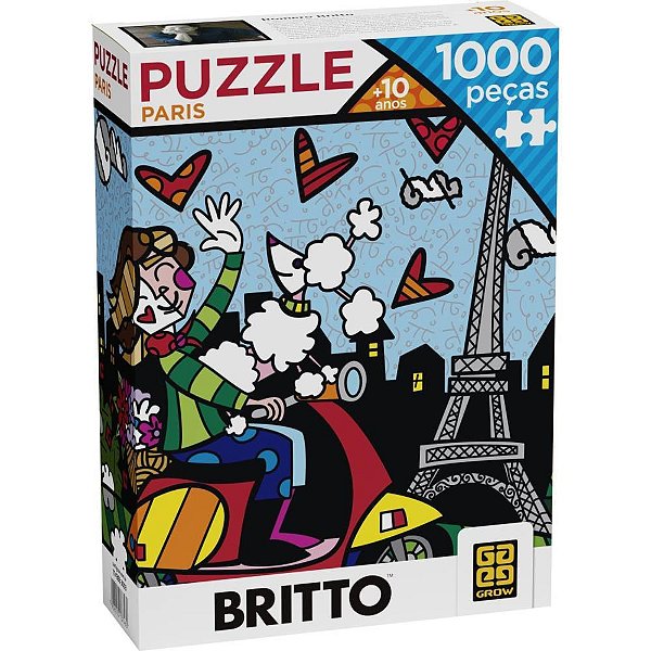 QUEBRA-CABEÇA Cartonado Romero Britto Paris 1000 Peças