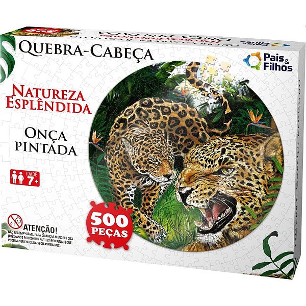 QUEBRA-CABEÇA Cartonado Redondo ONCA 500 Peças