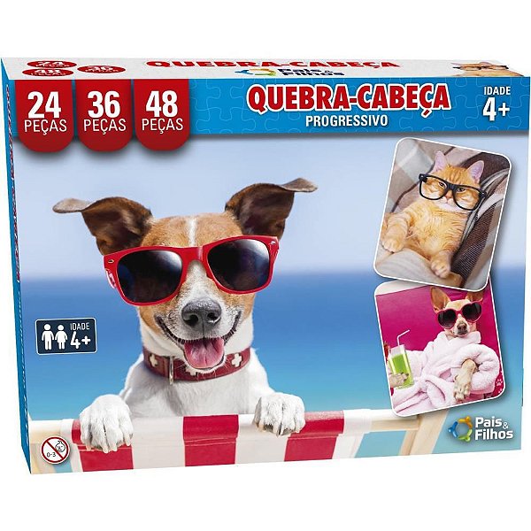 QUEBRA-CABEÇA Cartonado PETS Progressivo 24/36/48 PCS