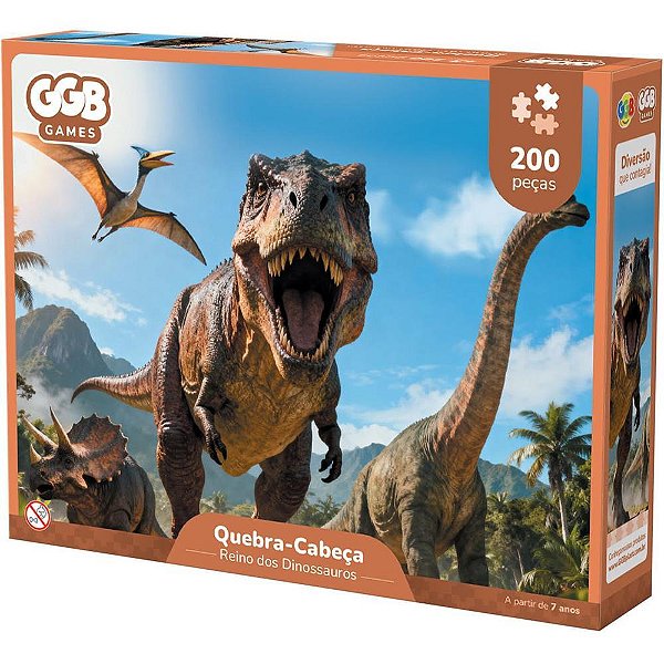 QUEBRA-CABEÇA Cartonado Dinossauros 200 Peças