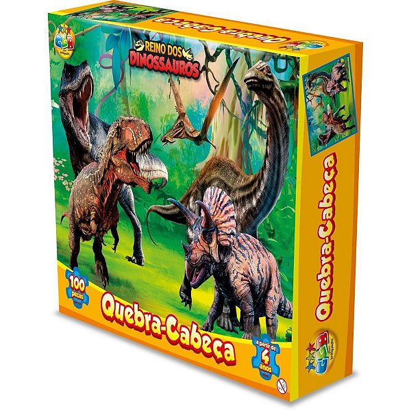 QUEBRA-CABEÇA Cartonado Dinossauros 100 Peças