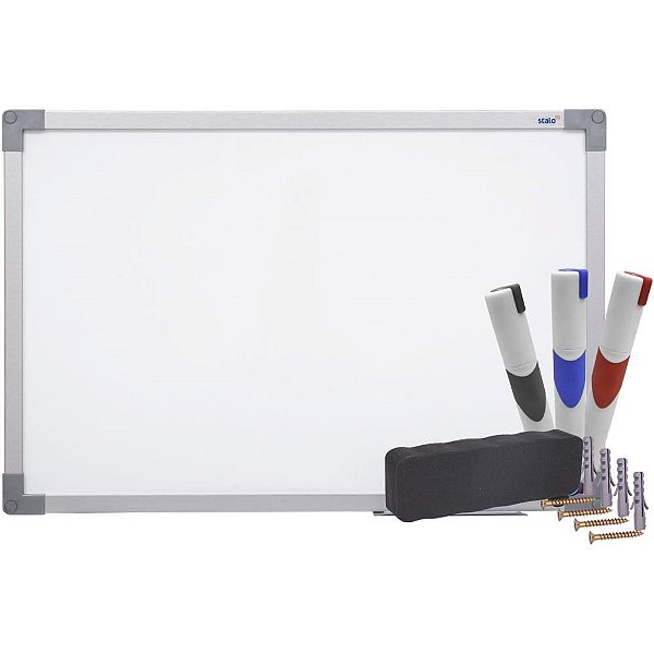 Quadro Branco Moldura Madeira 060X040CM UV SOFT Prata