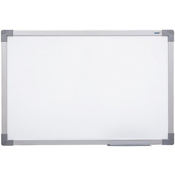 Quadro Branco 60X40CM UV MDF SOFT Prata com Moldura de Madeira (pacote com 2)