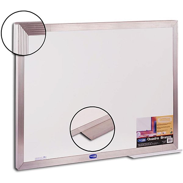 Quadro Branco Moldura Alumínio 100X80CM POP