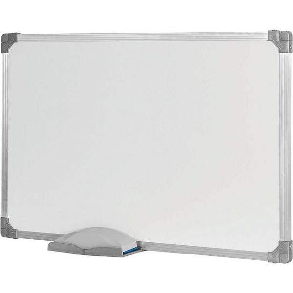 Quadro Branco Moldura Alumínio 100X70CM com Porta Apagador - Pacote com 02